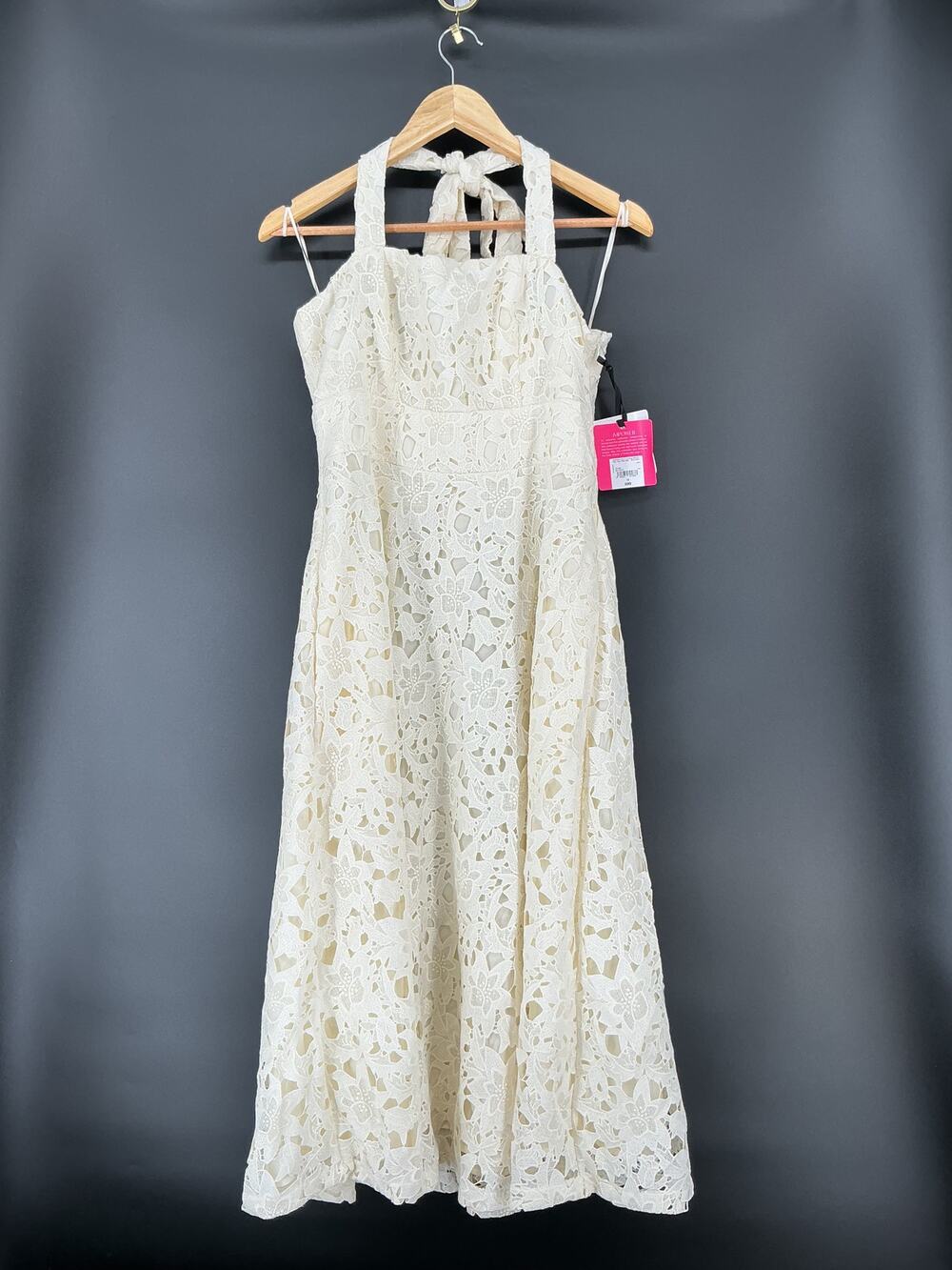 NWT Prabal Gurung JCPenney Lace Halter Midi Dress 12 Ivory Cream Wedding
